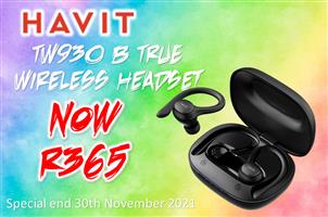 HAVIT TW930 B True Wireless Fitness Earphones With Ear Hooks R 365.00