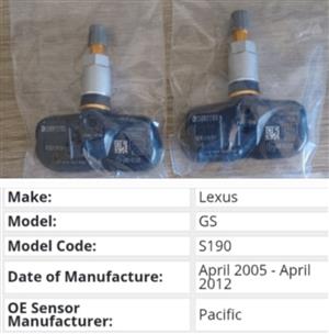 2005 - 12 Lexus GS TPMS tyre pressure monitor sensors 