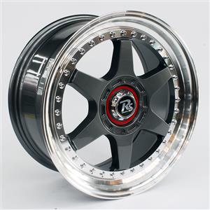 17″ Chevy 4/100 & 5/100 Gunmetal Machine Lip With Silver Rivets Alloy Wheels