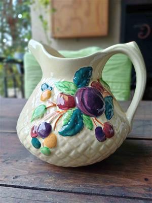 Vintage Shorter & Son Majolica Jug – Orchard Charm