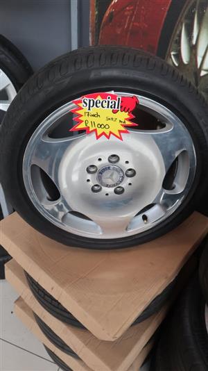 MERCEDES-BENZ SIX SLOT WHEELS/RIS&TIRES 17INCH 5X112PCD