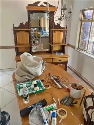 Dinning room set Yellow wood