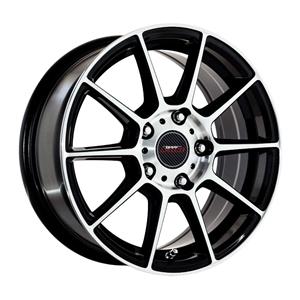 15″ A-Line Spree 5/114 Black Machine Face Alloy Wheels