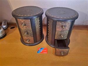 Wooden 3 Drawer Storage Pillars