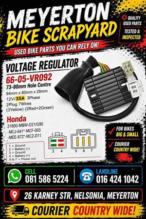 Regulator.  Meyerton Bike Scrapyard. New and secondhand spares. We stripping Bikes, Quads, Off roads