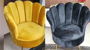 Elegant Brand New Single Velvet Chair Set