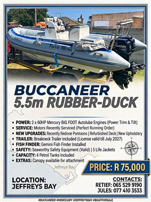 Buccaneer 5.5 Meter Rubber Duck in excellent condition