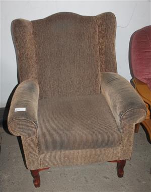 Brown wing back chair S047603A #Rosettenvillepawnshop