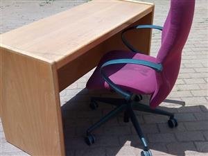 Solid oak office desk and cloud office chair for sale