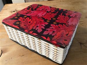 Quaint Sewing storage box with haberdashery contents