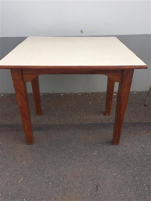 WOODEN KITCHEN TABLE FOR SALE WITH BEIGE MELAMIEN TOP