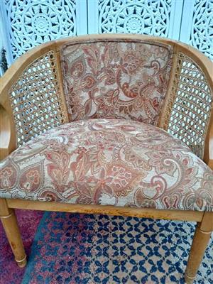 Vintage Rattan & Paisley Settee