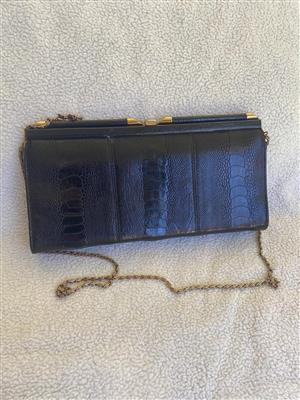 Vintage Gold Medal Pointer genuine Ostrich leather handbag