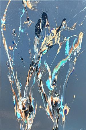 ALIEN GARDEN ABSTRACT PAINTING in ACRYLIC