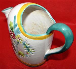 Hand-Painted Balboa Ceramic Watering Can with Floral Motifs