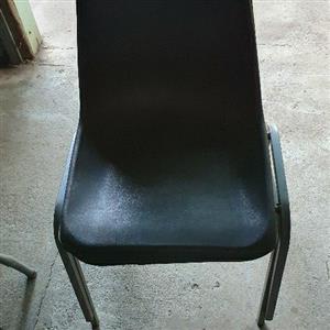 steel chairs with black seat