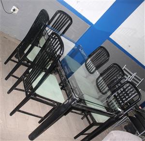 7 PIECE D/ROOM SUITE BLACK & GREEN S065532A