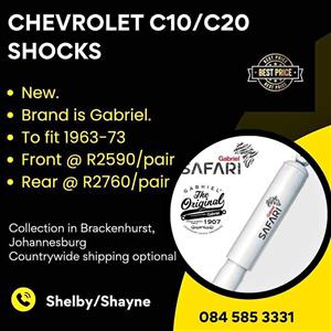 CHEVROLET C10/C20 SHOCKS.  FRONT