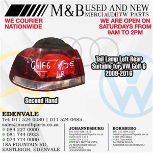 Tail Lamp Left Rear (Second Hand)  Suitable for VW Golf 6  2009-2016  Part number: 5KD945095