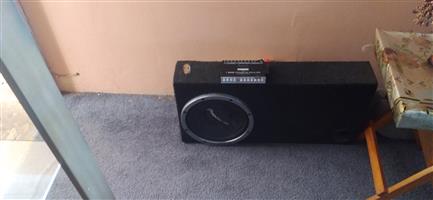 12" pioneer subwoofer in the box witha Dixon  7 band graphic equalizer 