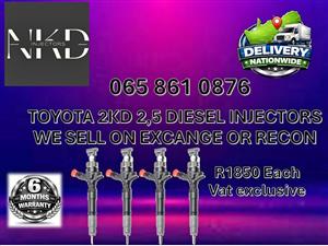 TOYOTA 2KD 2,5 DIESEL INJECTORS - FOR SALE ON EXCHANGE OR RECON OR NEW CLARENS