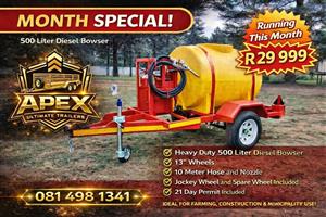 2026 Apex Ultimate Trailers 500Liter Diesel Bowser