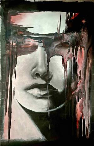 Silent Fracture – Mixed Media Acrylic on Canvas