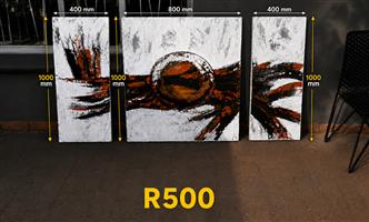 Large 3 canvas paintings