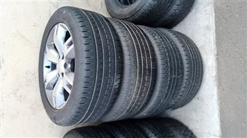 20inch Ford Everest mags with used 265/50/20 Goodyear tyres set