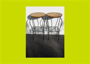 Two Wrought Iron Bar Tables - SKU 1318 