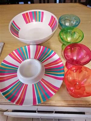 Salad bowl & platter & snack Cups