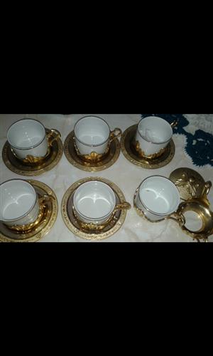 Goldware cups saucers