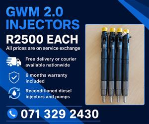 GWM 2.0 INJECTORS FOR SALE WITH WARRANTY 