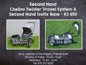Second Hand Chelino Twister Travel System & Second Hand Isofix Base 