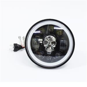 5.7″ Multi-colour LED Headlight with Skull Design (pair)