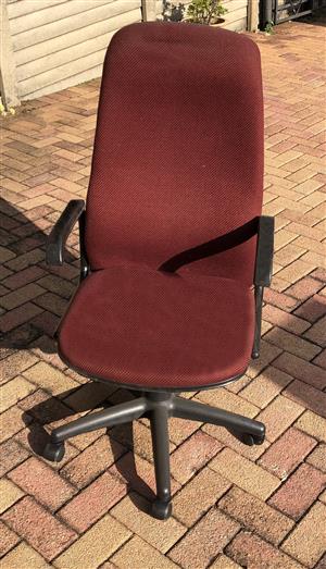 High back red office chair
