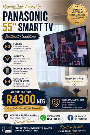 Panasonic 55" Smart TV – Excellent Condition