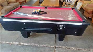 Brand new slate top  coin operated pool table with accessories