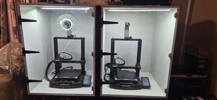2× Creality Ender‑3 V3 KE 3D‑enclosures – Min gebruik