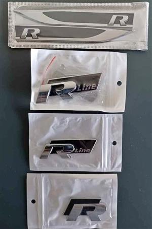 VW R Line badges emblems stickers