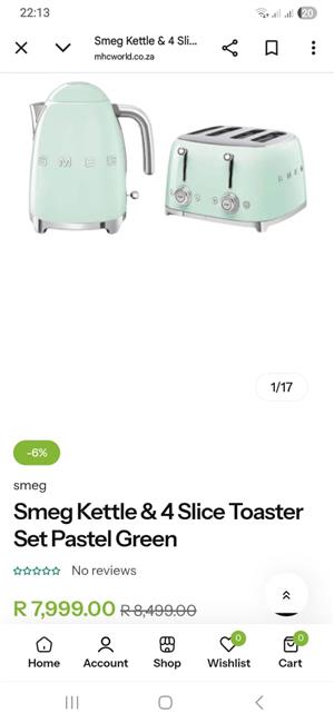 Smeg toaster . Smeg kettle .