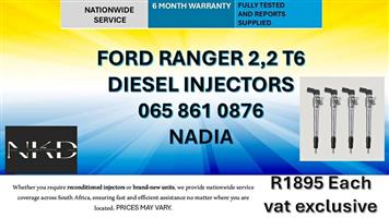 FORD RANGER 2.2 T6 DIESEL INJECTORS FOR SALE -RECONDITIONED AND NEW