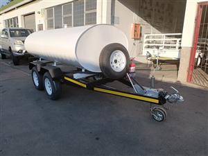 3000L STAINLESS STEEL DIESEL TANKER DOUBLE AXLE BRAKED 14"