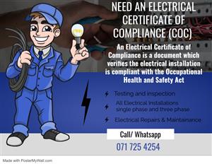 Electrical certificate of compliance (COC)