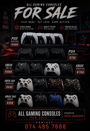 Ps5 Ps4 xbox one xbox series xbox 360 Ps3 Controlers wireless available