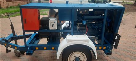45 KVa 3 Phase generator with meccalte alternator on trailer