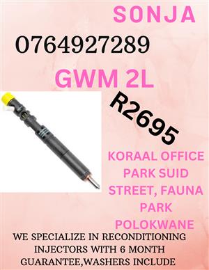 GWM 2L DIESEL INJECTORS FOR SALE OR RECON 