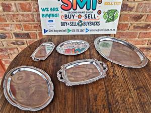 Vintage Style Silver Serving Trays – Set / Bundle Deal!