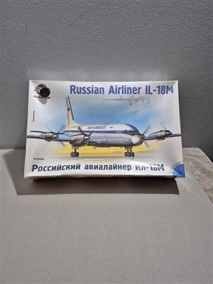 Alanger 1:100 scale plastic model kit of the Russian Airliner Ilyushin Il-18M.