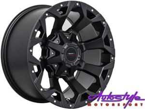 17″ A-Line Savanna 6×139 Satin Black Alloy Wheels